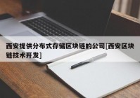 西安提供分布式存储区块链的公司[西安区块链技术开发]